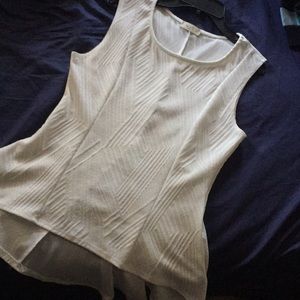 Large white textured dress shirt